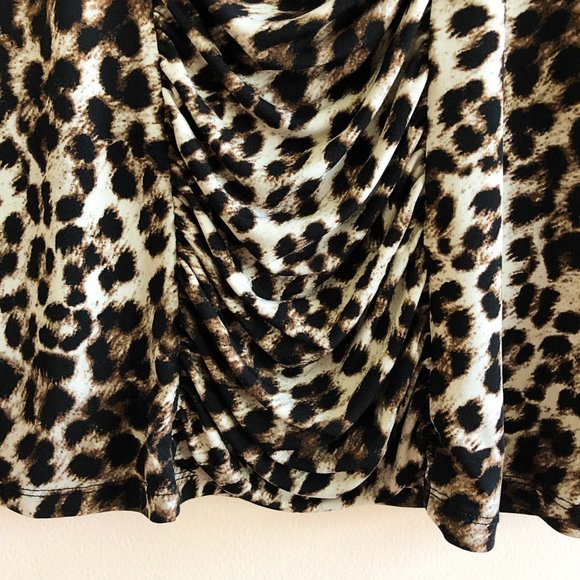 Style & Co L Animal Print Stretch Tank – Square Neck w/ Front Ruching - Picture 7 of 10